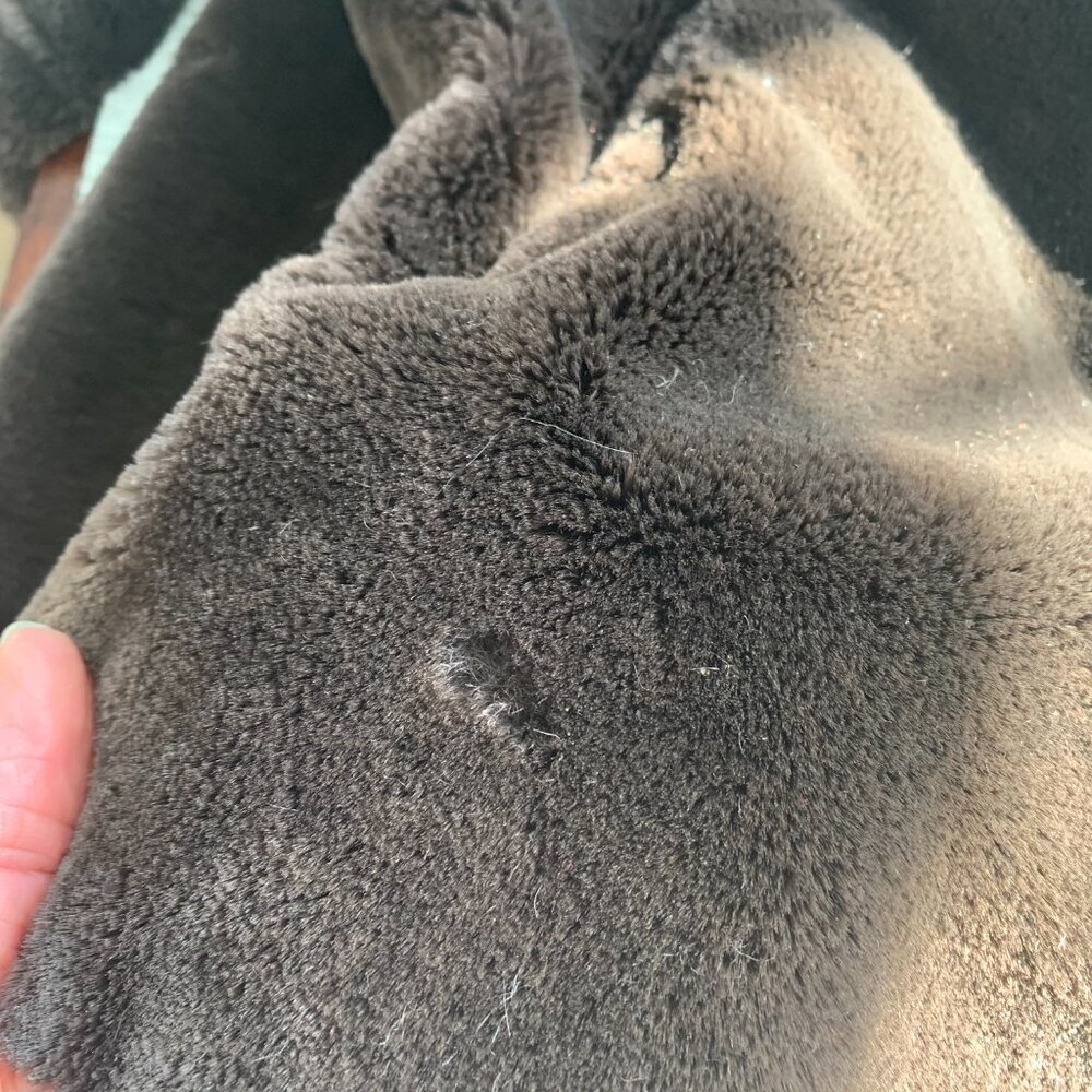 Vintage 1950s 60s MCM Chocolate Brown Faux Fur Teddy Coat - Picture 13 of 16